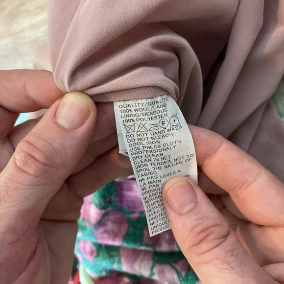 Tsumori Chisato Womens Multicolor Animal Boat Neck 3/4 Sleeve Shift Dress Size 3 - Picture 10 of 11